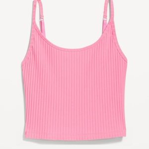 NWT OLD NAVY Strappy Rib-Knit Cropped Tank Top Color: Sparkle Berry